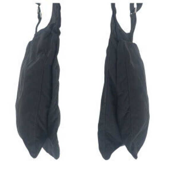 Prada Tessuto triangular logo plate black nylon shoulder bag - Picture 7 of 10